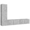 The Living Store Televisiemeubelset - Betongrijs - Spaanplaat - 2x 80x30x30 cm - 2x 30.5x30x60 cm