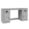 The Living Store Bureau - Kast - Betongrijs - 154.5 x 50 x 75 cm - Duurzaam hout