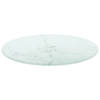 The Living Store Tafelblad Gehard Glas - 30 x 0.8 cm - Wit - Marmeren Design - Duurzaam