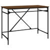 The Living Store Bureau Industrieel - 100 x 50 x 75 cm - Bruineiken - Bewerkt hout en ijzer