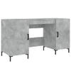 The Living Store Bureau - Betongrijs - 140 x 50 x 75 cm - Duurzaam hout en ijzer