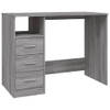 The Living Store Bureau Modern - Bureau - 102x50x76 cm - 3 lades - Grijs Sonoma Eiken