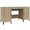 The Living Store Bureau Sonoma Eiken - 140 x 50 x 75 cm - Multifunctioneel - Voldoende opbergruimte