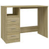 The Living Store Bureau Sonoma Eiken - 102x50x76 cm - Met 3 lades en 1 open vak