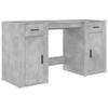 The Living Store Bureau met Kast - Betongrijs - 100x49x75 cm - Duurzaam bewerkt hout