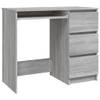 The Living Store Bureau s - Bureau - 90 x 45 x 76 cm - Grijs Sonoma Eiken - 3 lades