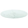 The Living Store Gehard Glas Tafelblad - 50 x 0.8 cm - Wit - Marmeren Design