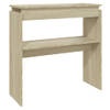 The Living Store Consoletafel Spaanplaat - 80x30x80cm - Sonoma eiken