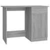 The Living Store Bureau Schrijftafel - Grijs Sonoma Eiken - 100x50x76 cm - Met lade en deur