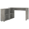 The Living Store Hoekbureau - Bureau met Boekenkast - 130x60x75 cm - Betongrijs