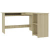 The Living Store Hoekbureau - L-vormig - Bewerkt hout - 120 x 140 x 75 cm - Sonoma eiken