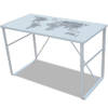 The Living Store Bureau Wereldkaart - 120 x 60 x 75 cm - Gehard glas + ijzer