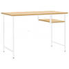 The Living Store Bureau Industrial - Wit/Lichteiken - 105 x 55 x 72 cm - MDF/metaal