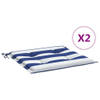 The Living Store Oxford Stoelkussens - 40x40x3 cm - Duurzaam - Zacht gevuld - Breed toepasbaar - Anti-slip - Blauw-wit