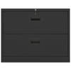 The Living Store Archiefkast - Archiefkast - 90x46x72.5 cm - Staal - Antraciet - Volledig uittrekbare lades - Met slot