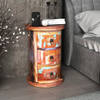 The Living Store Houten Kastje - Antieke Stijl - 30 x 30 x 45 cm - Met Lades en IJzeren Knoppen - Massief Gerecycled