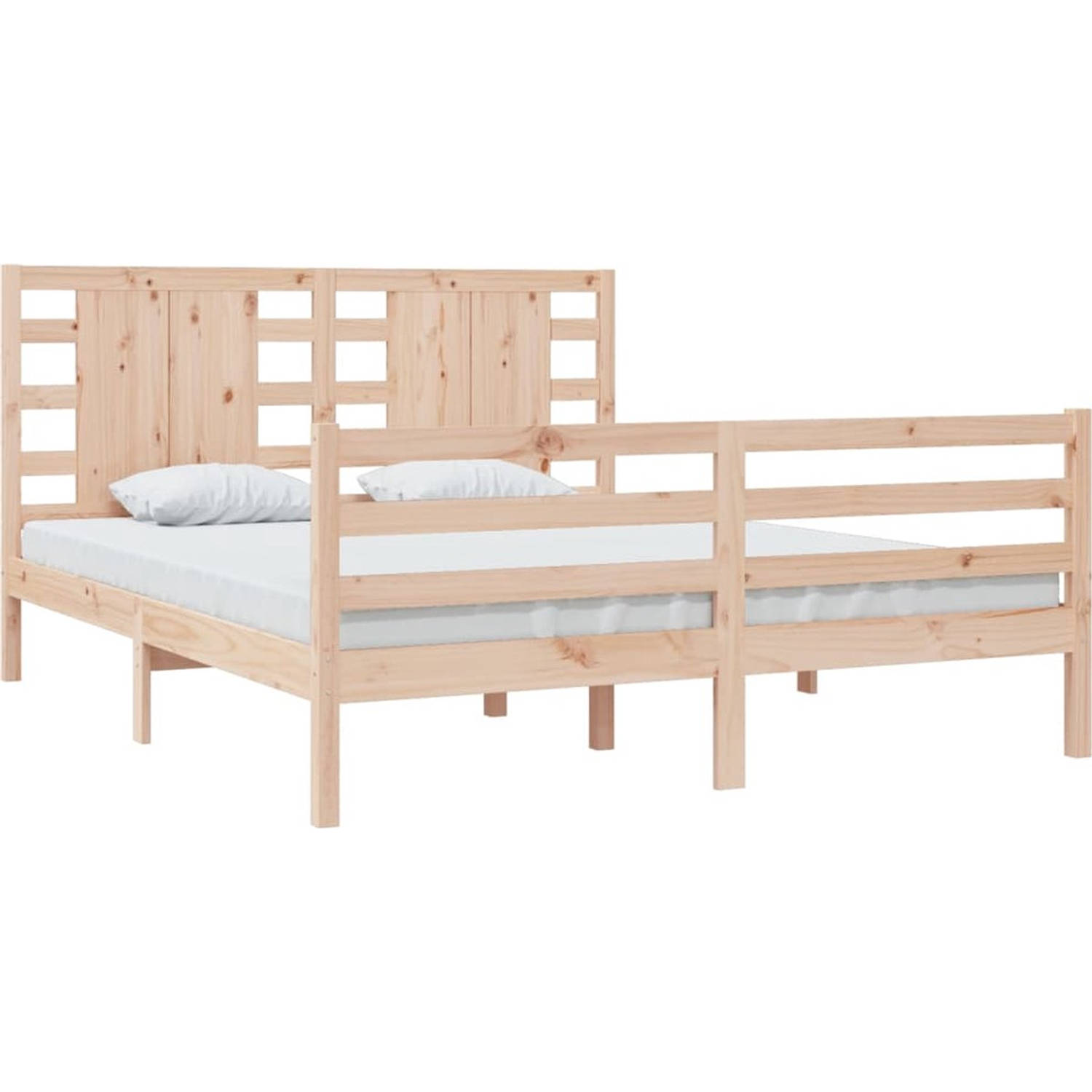 The Living Store Bedframe massief grenenhout 180x200 cm 6FT Super King - Bed