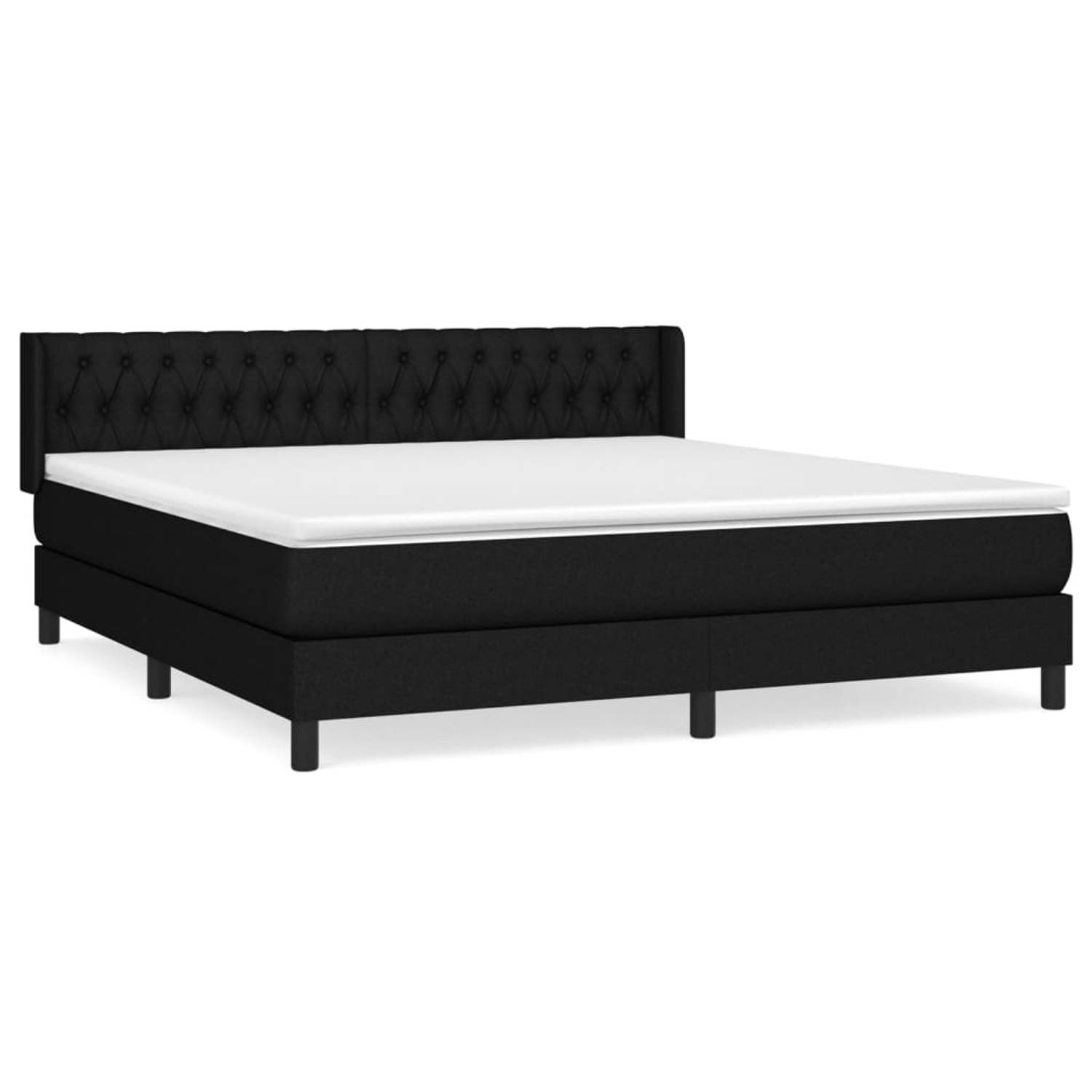 The Living Store Boxspring met matras stof zwart 180x200 cm - Boxspring - Boxsprings - Bed - Slaapmeubel - Boxspringbed - Boxspring Bed - Tweepersoonsbed - Bed Met Matras - Bedfram