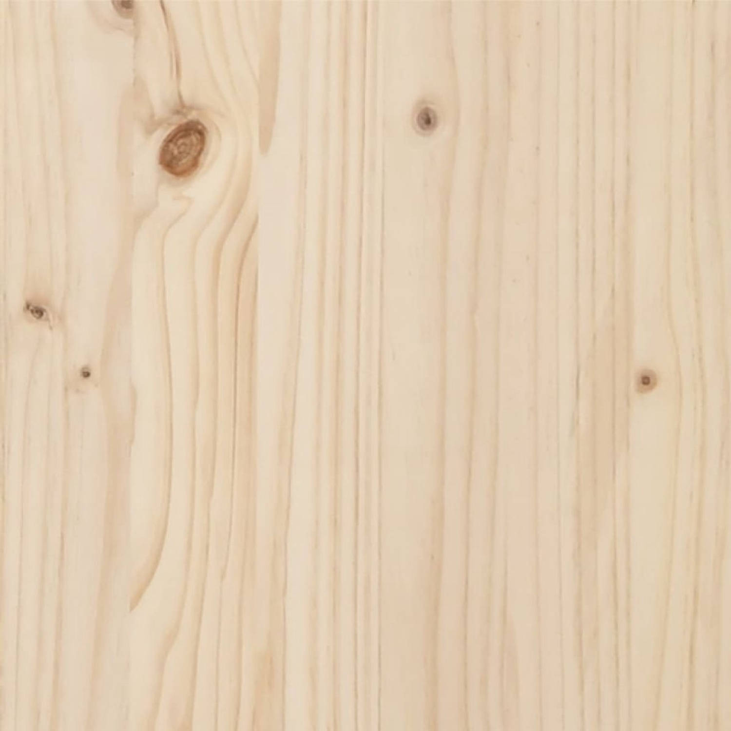 The Living Store Houten Bedframe - Massief grenenhout - 195.5 x 145.5 x 31 cm - Met comfortabel hoofdeinde