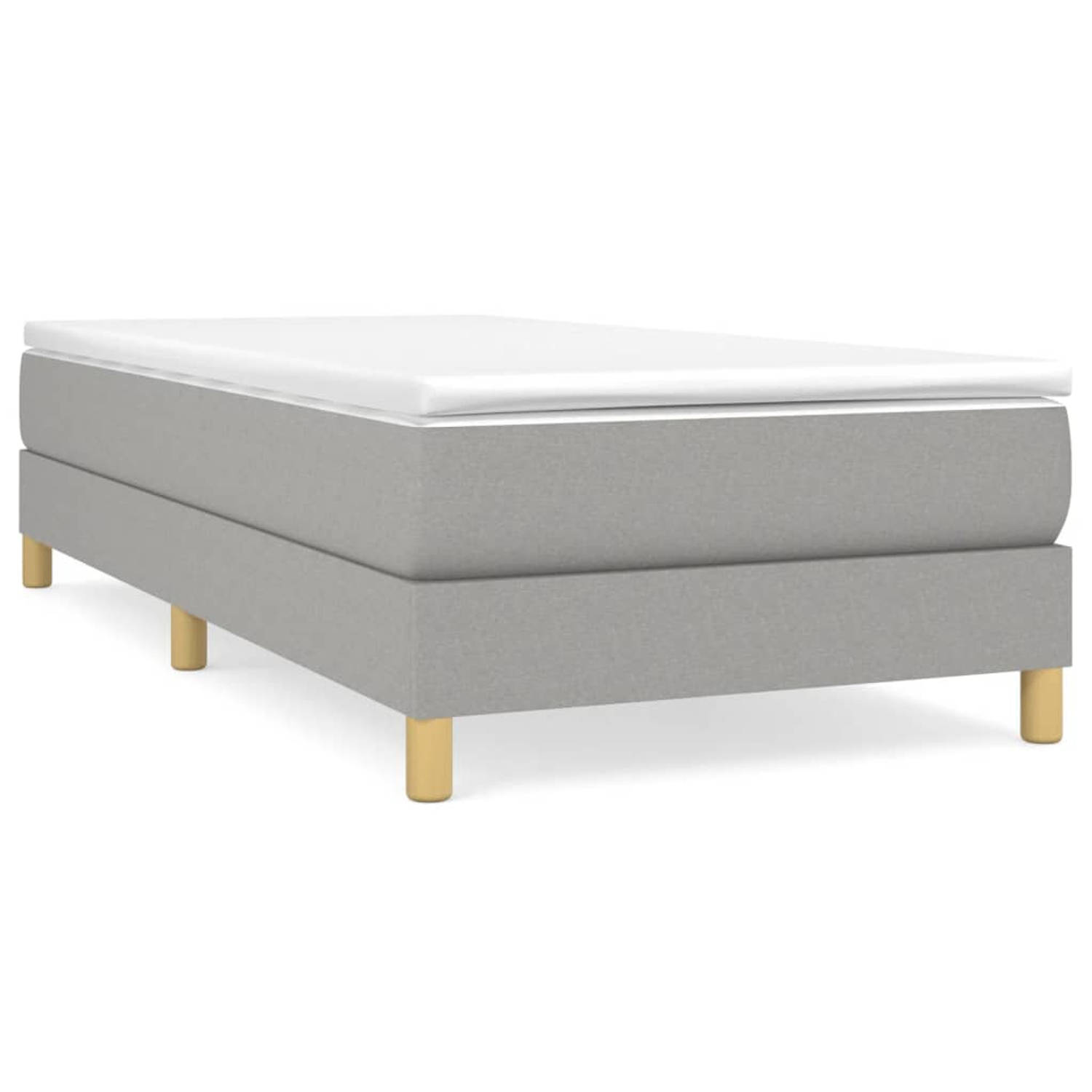 The Living Store Boxspringframe stof lichtgrijs 100x200 cm - Boxspringframe - Boxspringframes - Bed - Ledikant - Slaapmeubel - Bedframe - Bedbodem - Eenpersoonsbed - Boxspring - Be