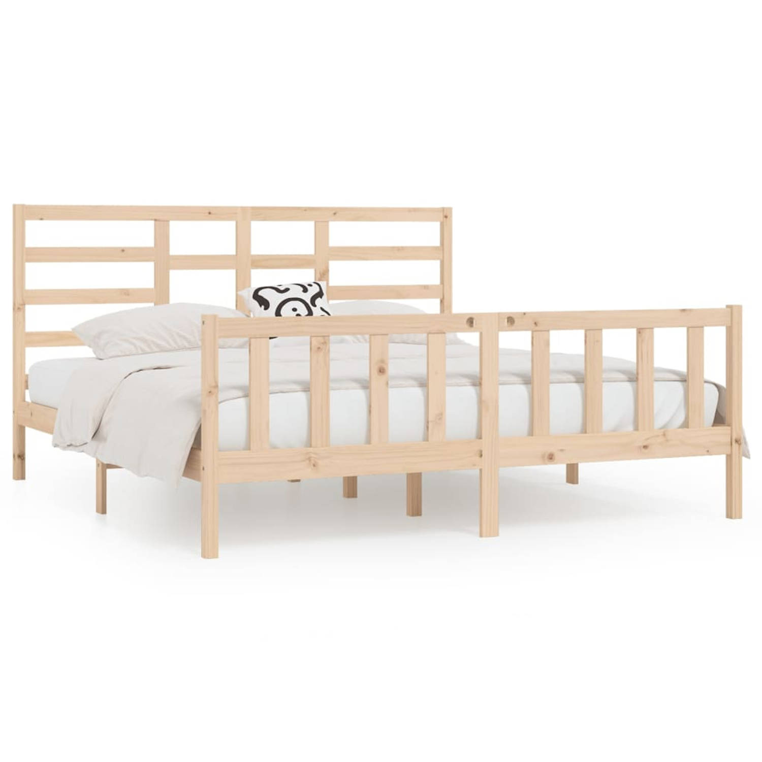 The Living Store Bedframe massief hout 180x200 cm 6FT Super King - Bedframe - Bedframes - Bed - Bedbodem - Ledikant - Bed Frame - Massief Houten Bedframe - Slaapmeubel - Tweepersoo