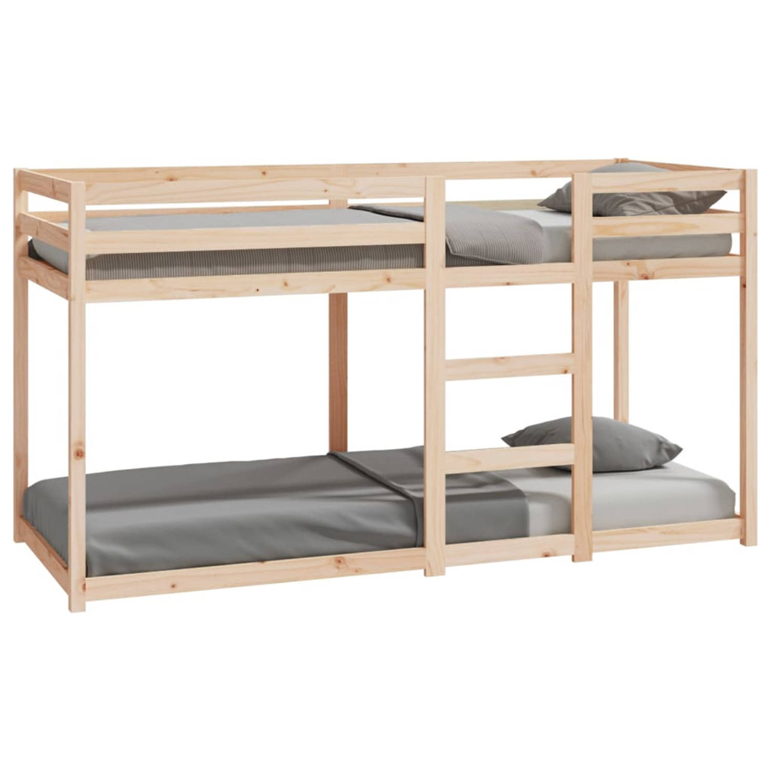 The Living Store Stapelbed massief grenenhout 80x200 cm - Stapelbed - Stapelbedden - Bed - Bedframe - Stapelbedframe - Bed Frame - Bedden - Bedframes - Stapelbedframes - Bed Frames