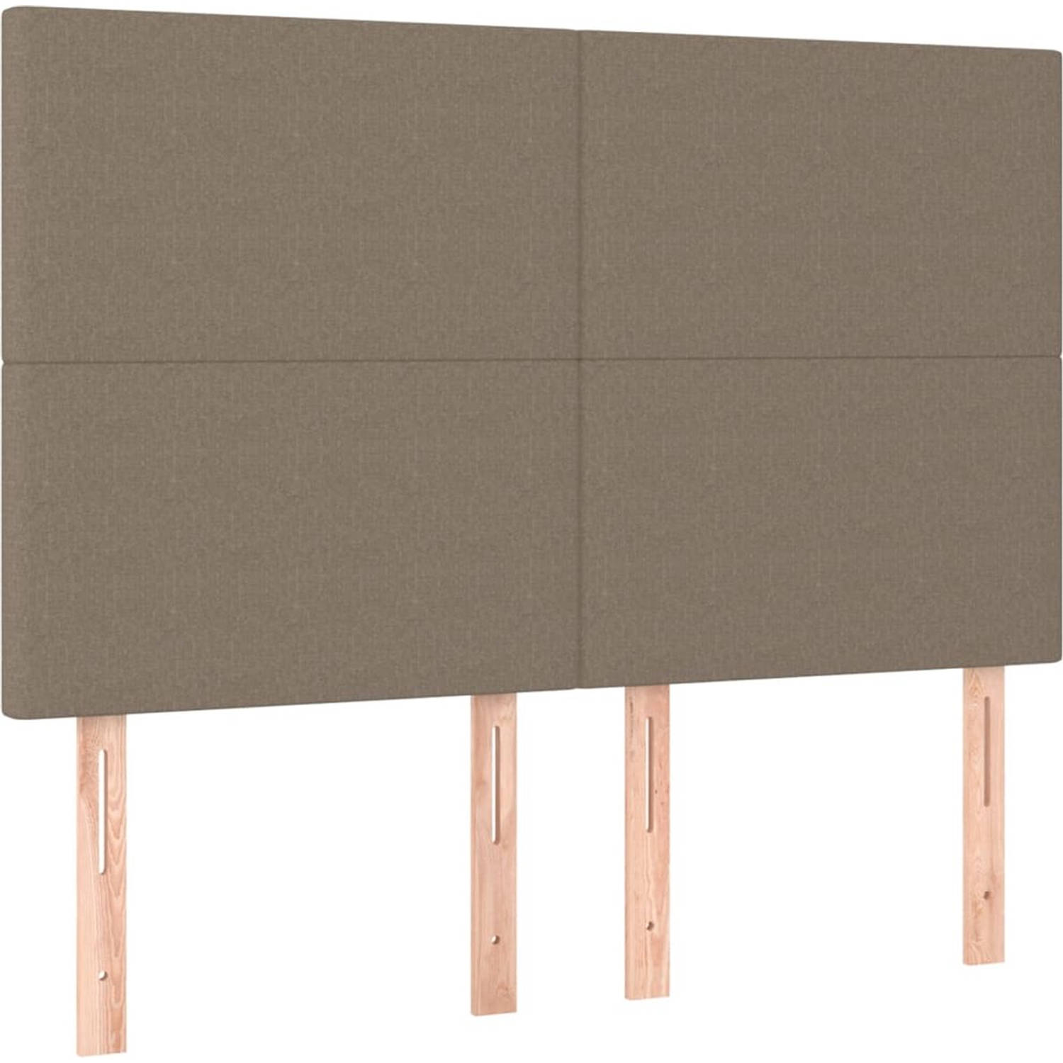 The Living Store Boxspring - LED - 140 x 190 cm - Taupe - Pocketvering
