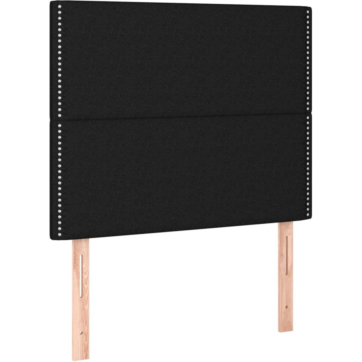The Living Store Boxspringbed - Comfort - Bed - 193 x 93 x 118/128 cm - Zwart - Stof - Duurzaam materiaal - Praktisch hoofdbord - Comfortabele ondersteuning - Pocketvering matras -