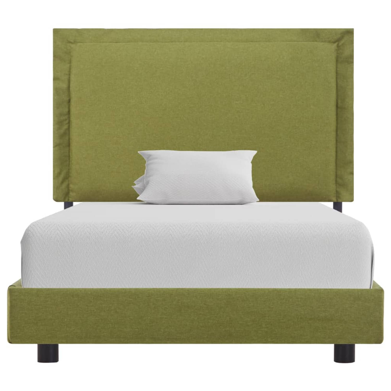 The Living Store Bedframe stof groen 90x200 cm - Bed