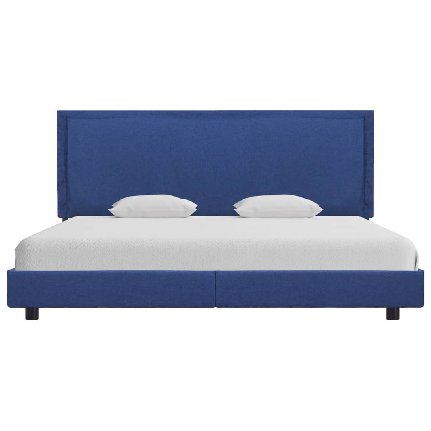 The Living Store Bedframe stof blauw 180x200 cm - Bed