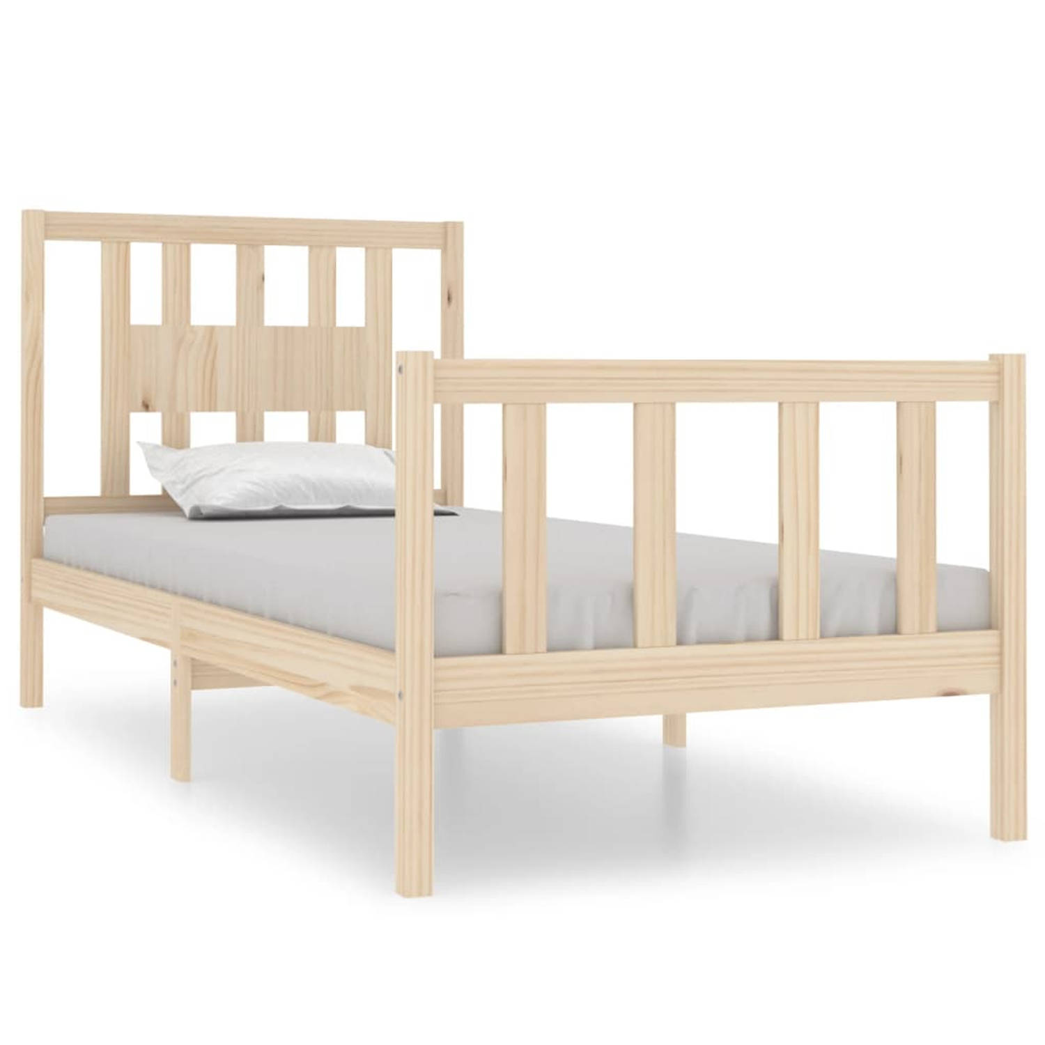 The Living Store Bedframe massief hout 90x190 cm 3FT Single - Bedframe - Bedframes - Eenpersoonsbed - Bed - Bedombouw - Ledikant - Houten Bedframe - Eenpersoonsbedden - Bedden - Be