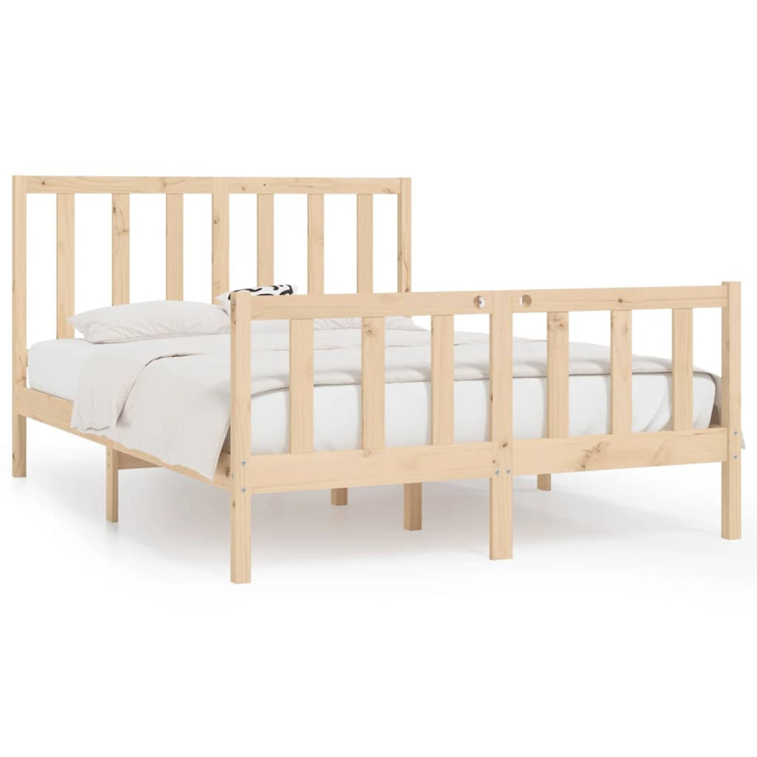 The Living Store Bedframe massief hout 140x190 cm - Bedframe - Bedframes - Tweepersoonsbed - Bed - Bedombouw - Dubbel Bed - Frame - Bed Frame - Ledikant - Houten Bedframe - Tweeper