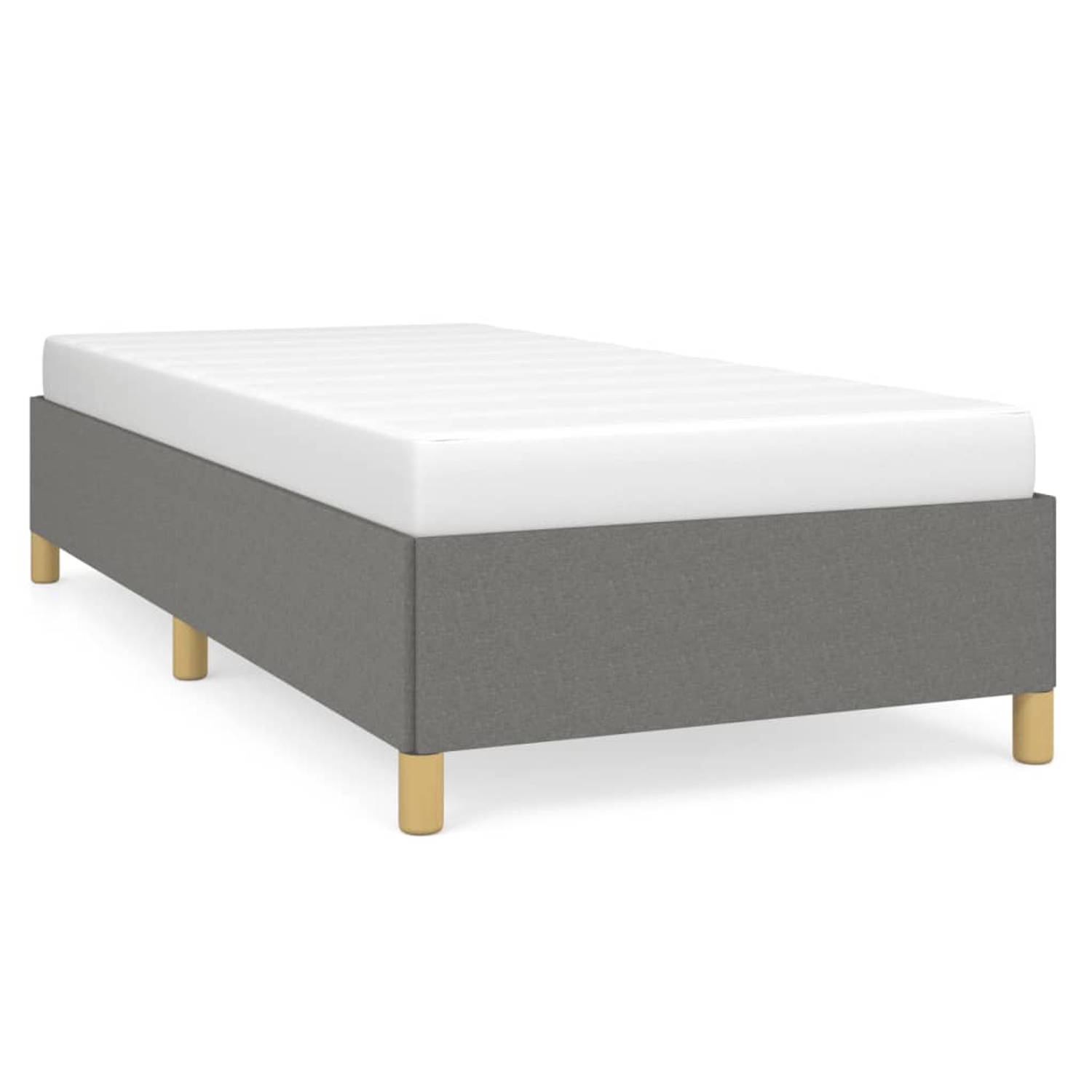 The Living Store Bedframe stof donkergrijs 80x200 cm - Bedframe - Bedframes - Slaapmeubel - Bedbodem - Ledikant - Eenpersoonsbed - Slaapmeubels - Slaapmeubelen - Slaapmeubilair - B