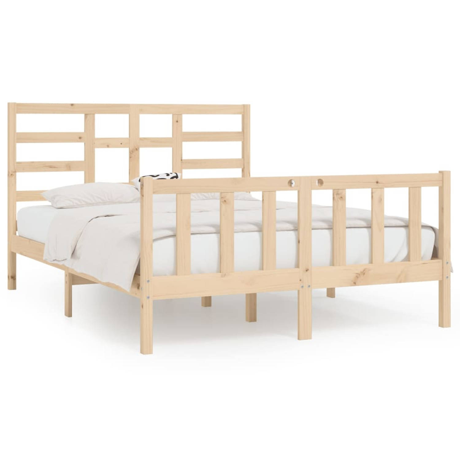 The Living Store Bedframe massief grenenhout 160x200 cm - Bedframe - Bedframes - Bed - Bedbodem - Ledikant - Bed Frame - Massief Houten Bedframe - Slaapmeubel - Tweepersoonsbed - B