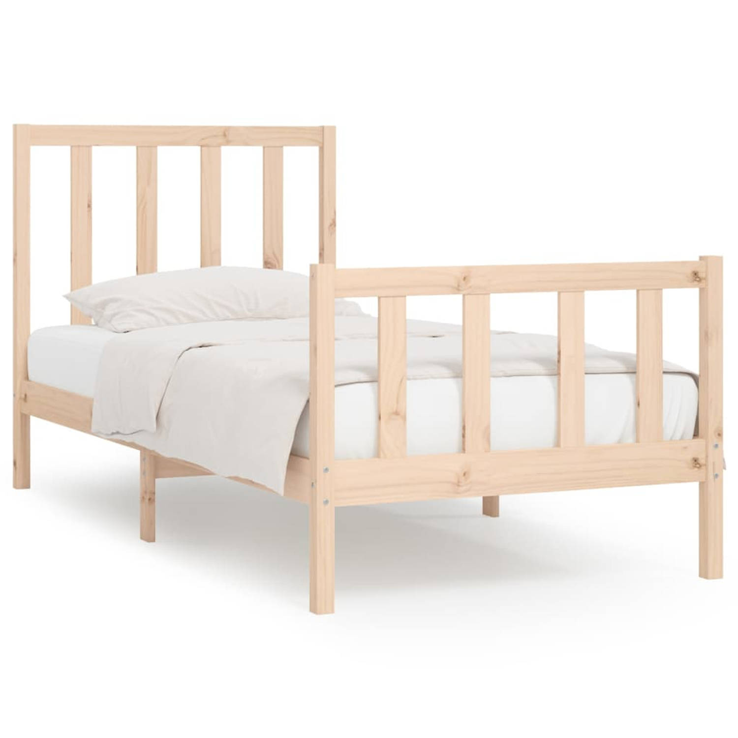 The Living Store Bedframe massief hout 90x190 cm 3FT Single - Bedframe - Bedframes - Eenpersoonsbed - Bed - Bedombouw - Ledikant - Houten Bedframe - Eenpersoonsbedden - Bedden - Be