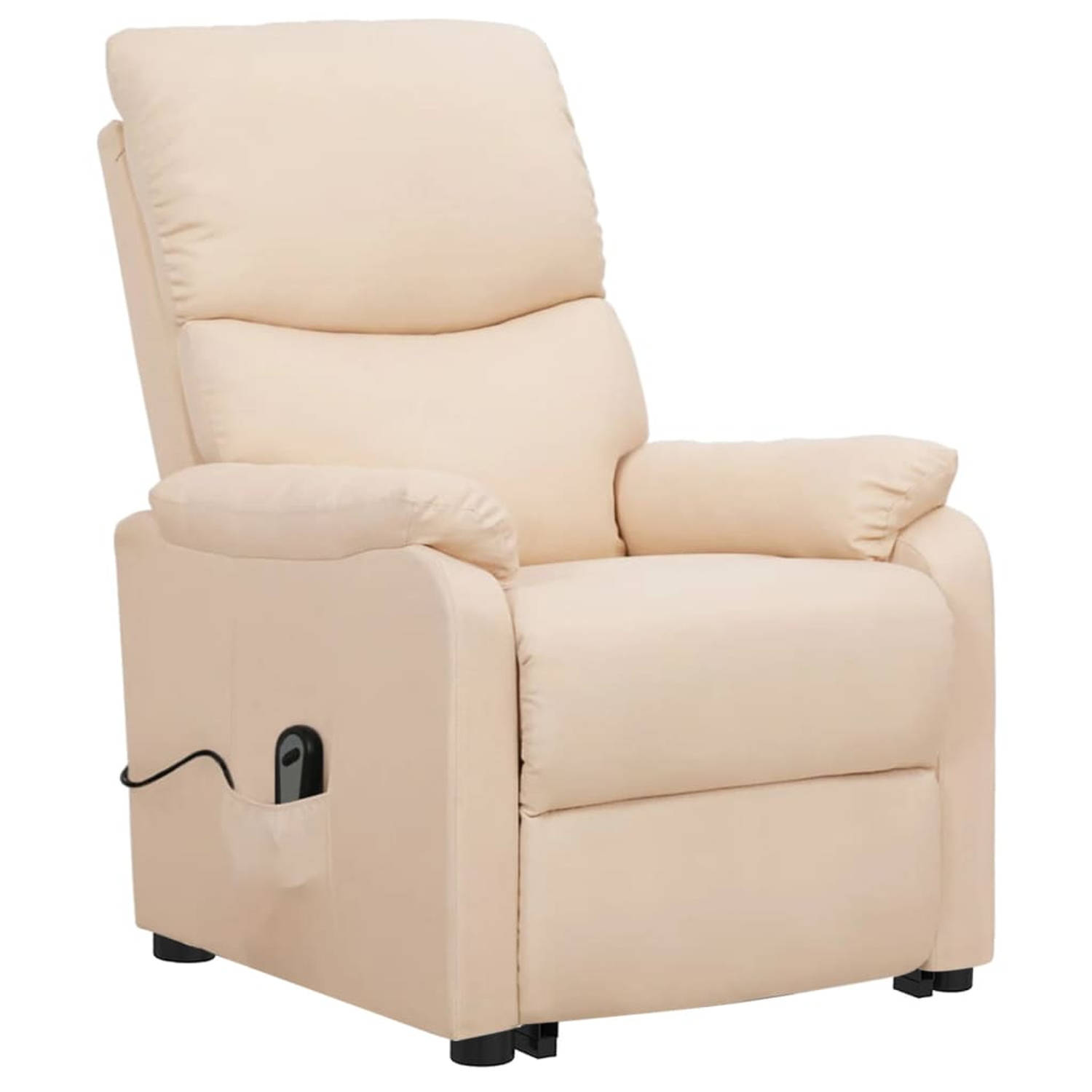 The Living Store Sta-op-stoel Relaxfauteuil - Elektronisch Verstelbaar - Crème - 67 x 88.5 x 106.5 cm - Geschikt voor ouderen en mensen met rugklachten