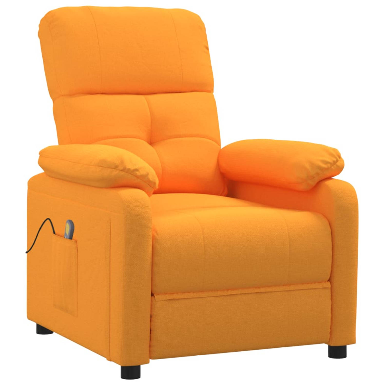 The Living Store Massagestoel stof donkergeel - Fauteuil