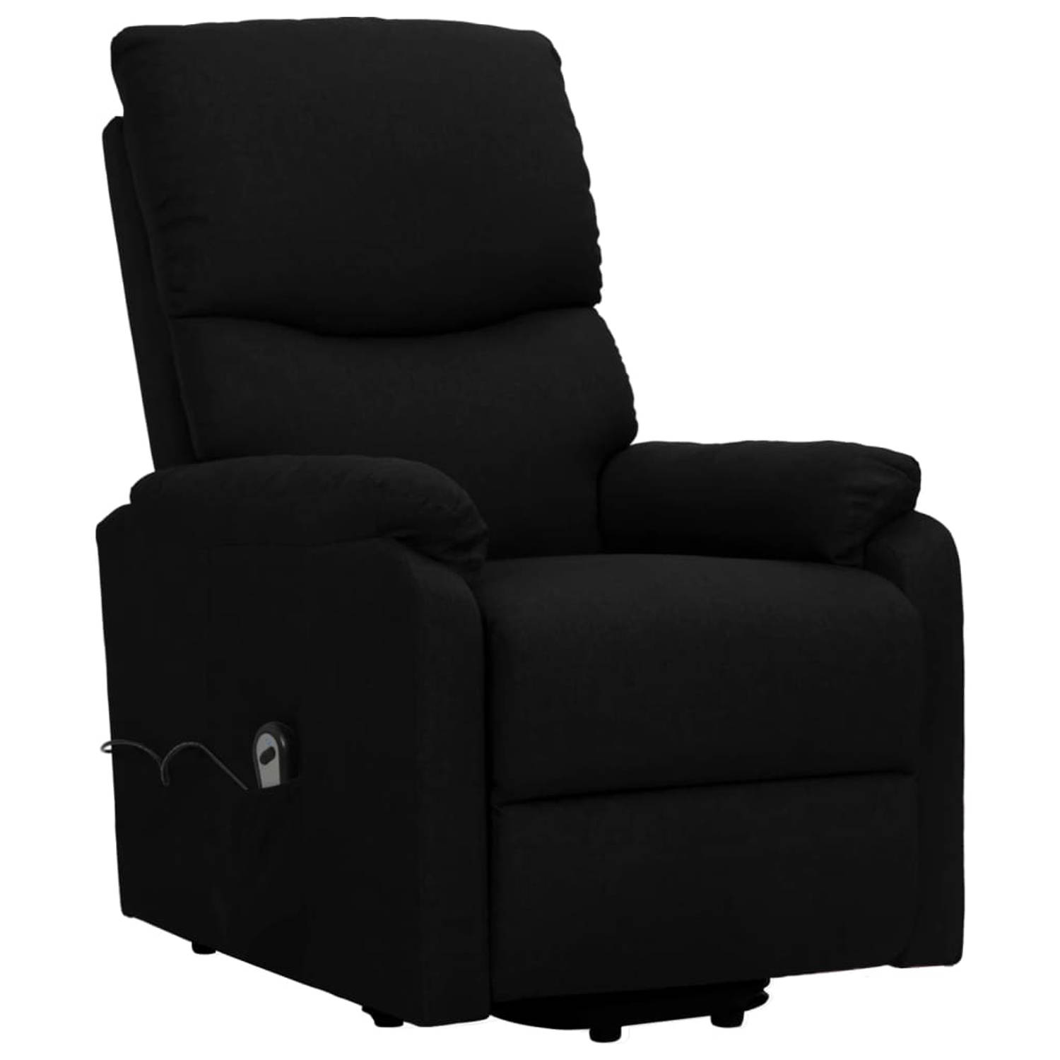 The Living Store Sta-op-stoel - Relaxfauteuil - Elektronisch verstelbaar - Zwart - Stof en metaal - 67x88.5x106.5cm
