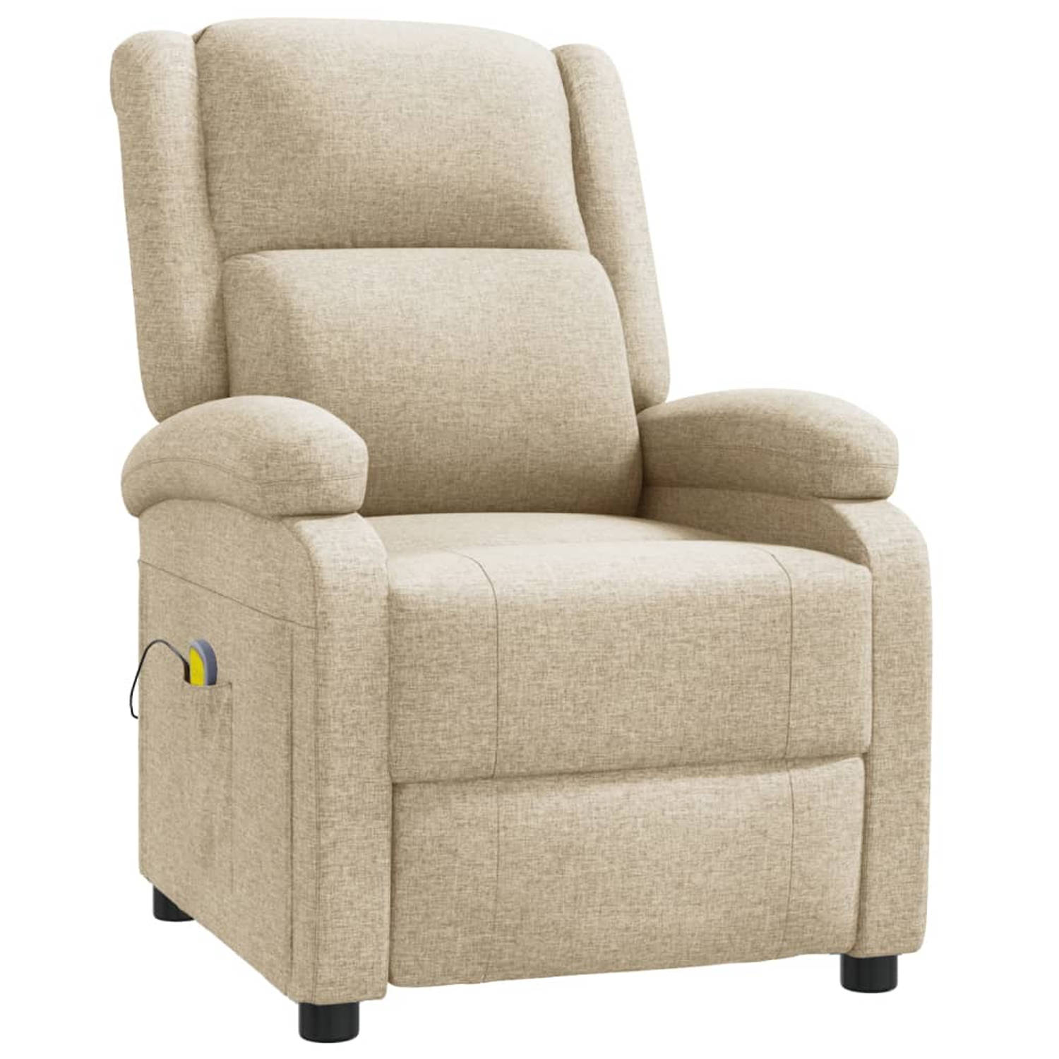 The Living Store Massagestoel stof crèmekleurig - Fauteuil