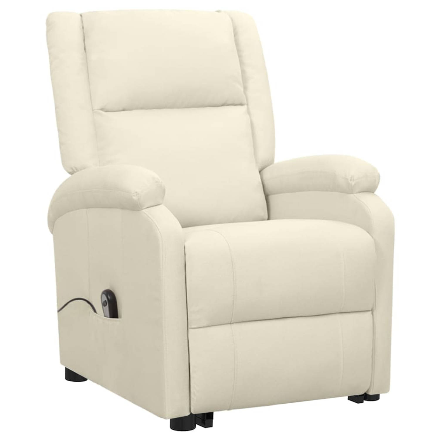 The Living Store Sta-op-stoel - Relaxfauteuil - Elektronisch verstelbaar - Geschikt voor ouderen en mensen met rugklachten - Crème - Afmetingen- 70 x 89 x 103.5 cm - Montage vereis