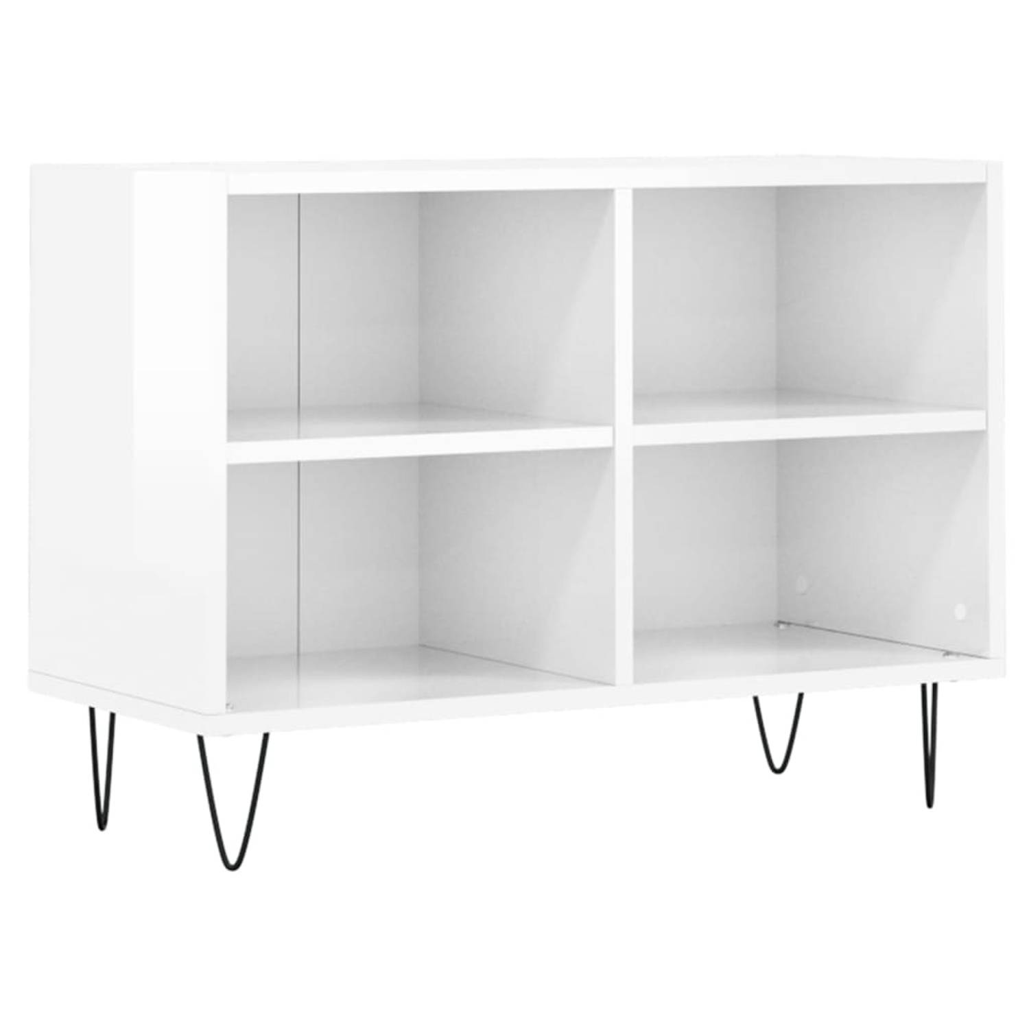 The Living Store Tv-meubel - Tv-kast met opbergruimte Afmeting- 69.5 x 30 x 50 cm Kleur- Hoogglans w
