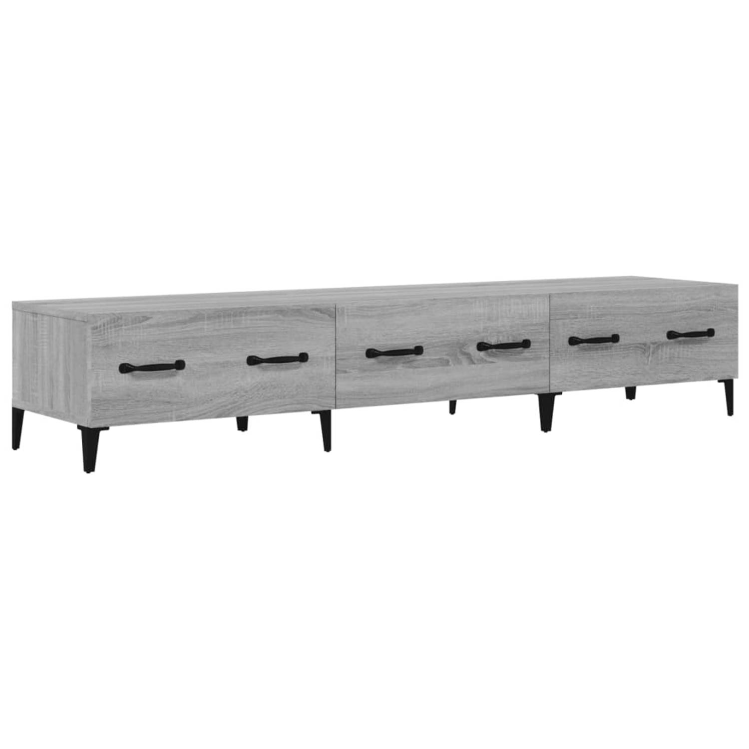 The Living Store TV-meubel - Grijs Sonoma Eiken - Media-kast met stevig materiaal - Voldoende opbergruimte - 150 x 34.5 x 30 cm