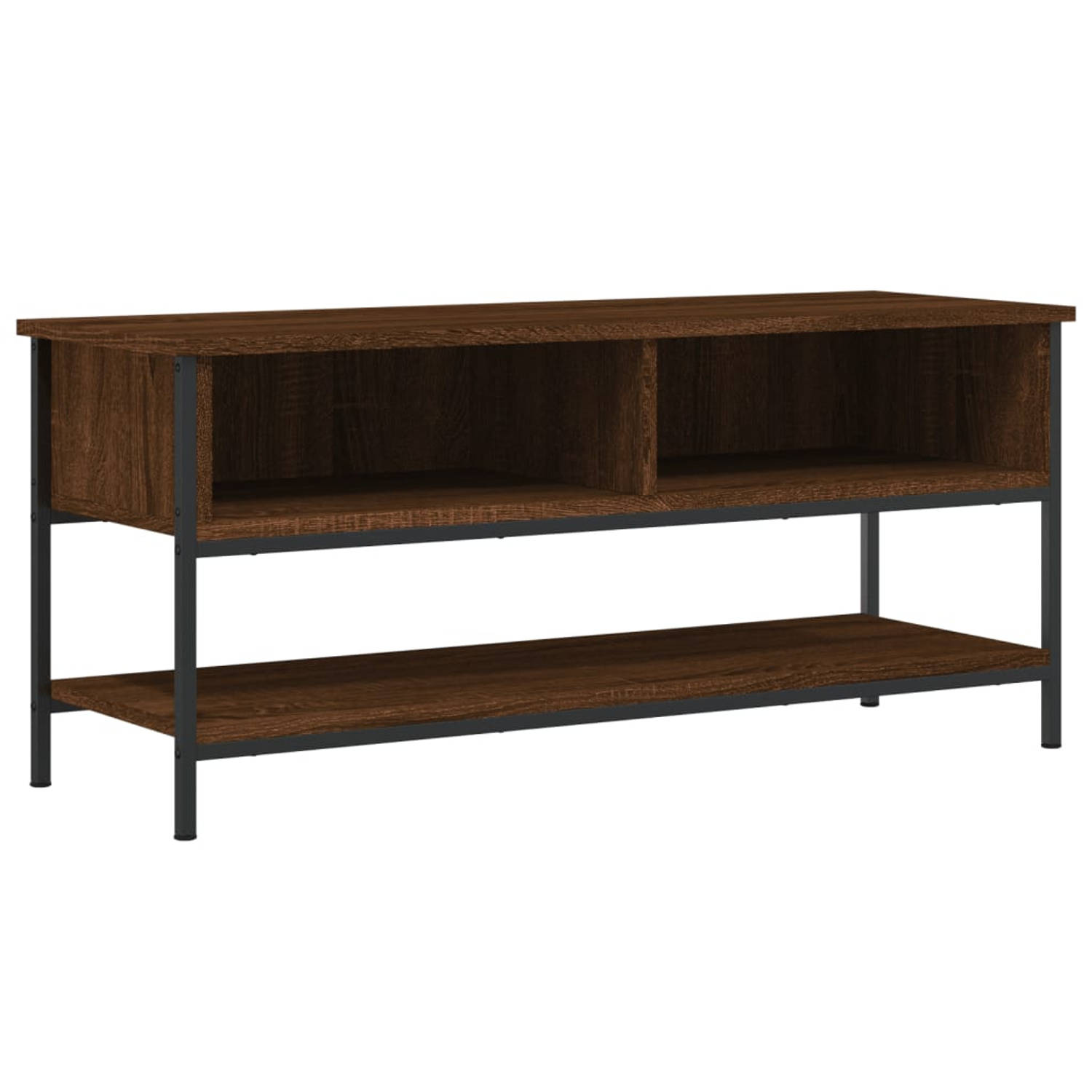 The Living Store Tv-meubel Bruineiken 100x35x45 cm Klassiek design Duurzaam hout Voldoende opbergrui
