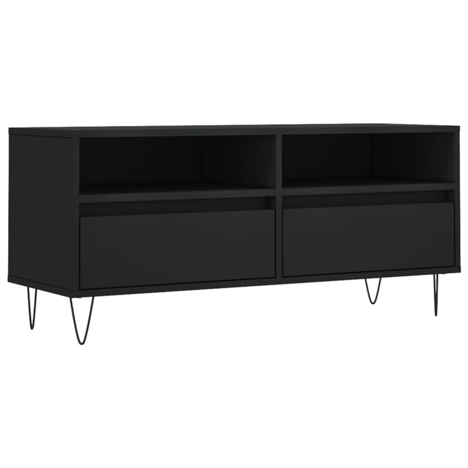 The Living Store TV-meubel - TV-kast en opbergmeubel - 100 x 34.5 x 44.5 cm - Stevig materiaal - voldoende opbergruimte en stabiel tafelblad