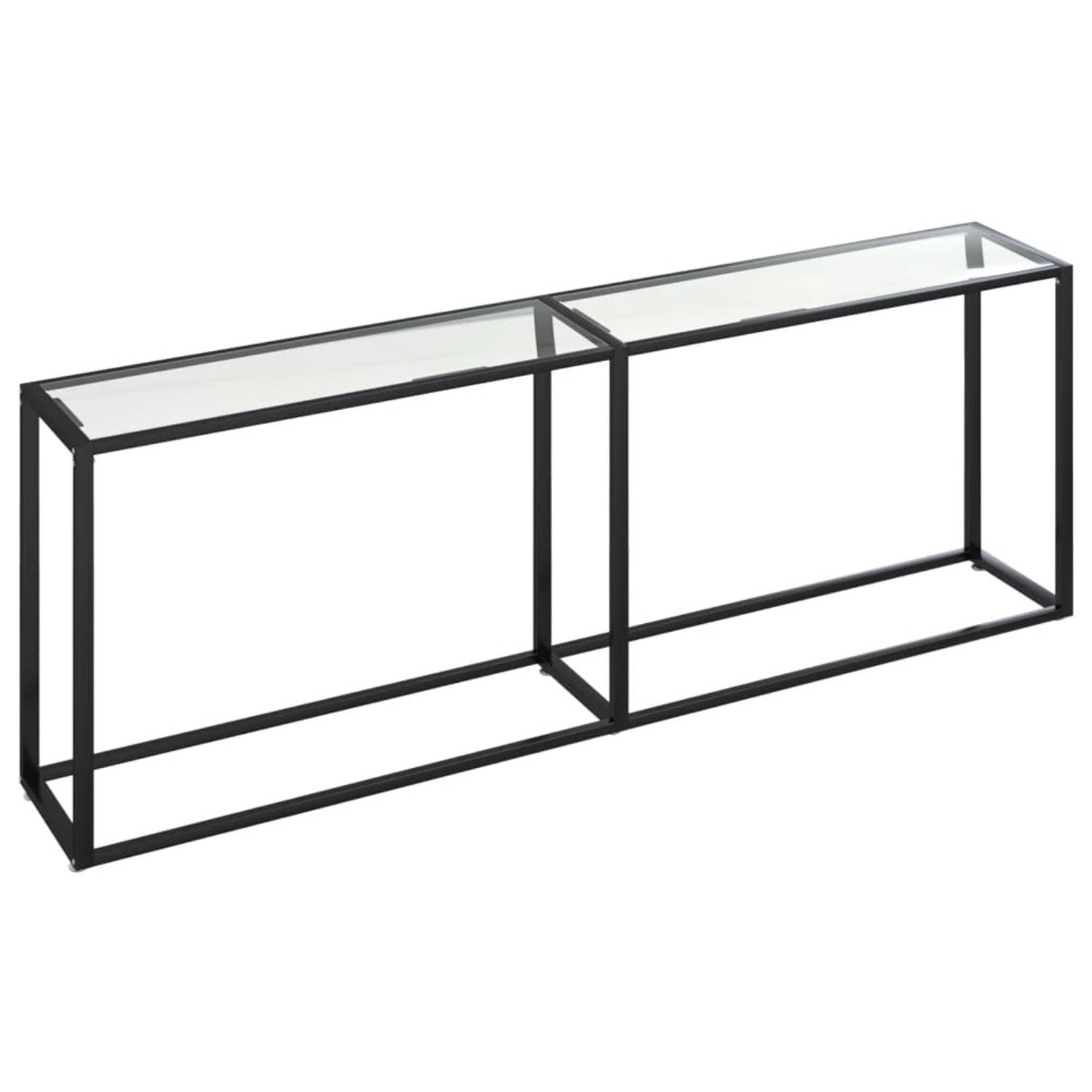 The Living Store Wandtafel Loft - Meubelen - 220 x 35 x 75.5 cm - Transparant glas