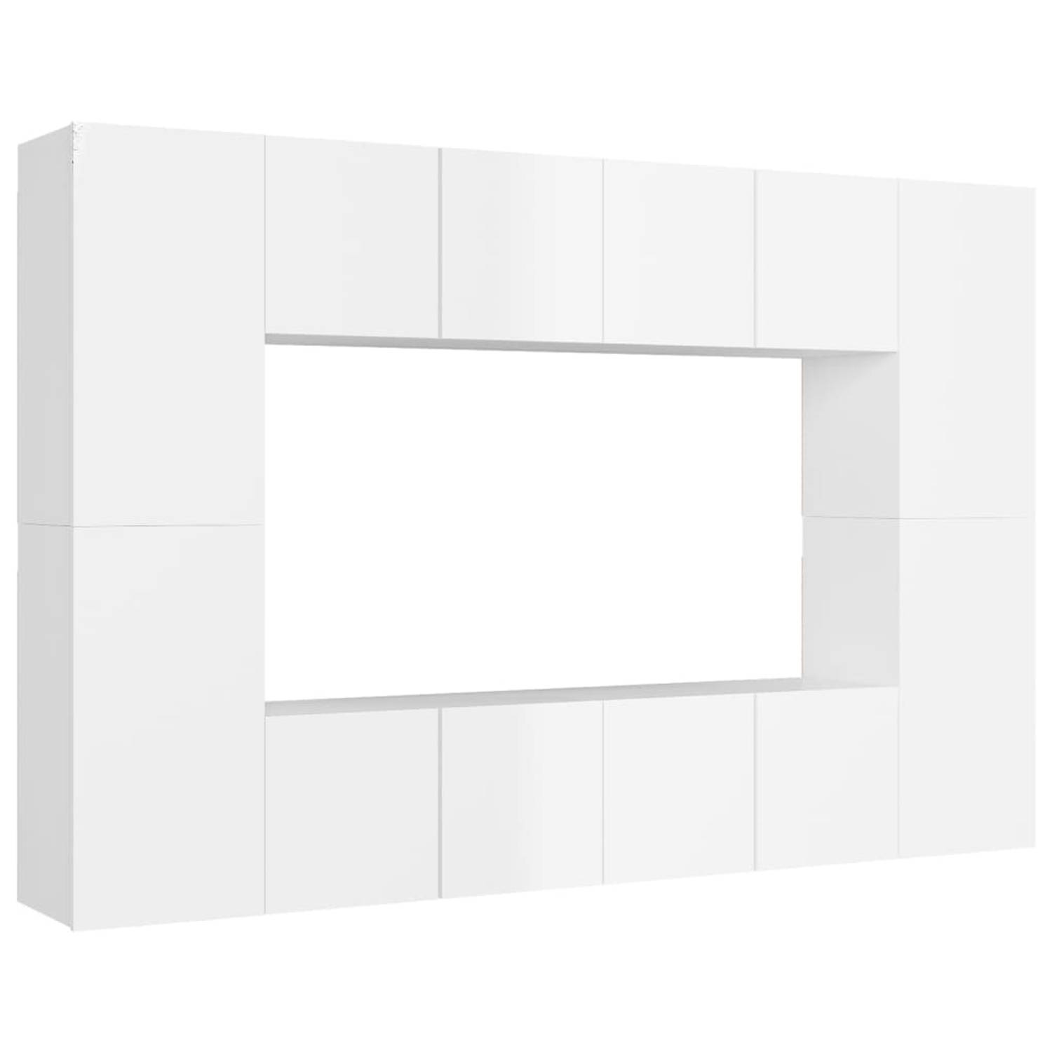 The Living Store Televisiekast - TV-meubel voor aan de muur - Hoogglans wit - Spaanplaat - Afmetingen (L)- 60 x 30 x 30 cm - Afmetingen (M)- 30.5 x 30 x 60 cm - Montage vereist - L