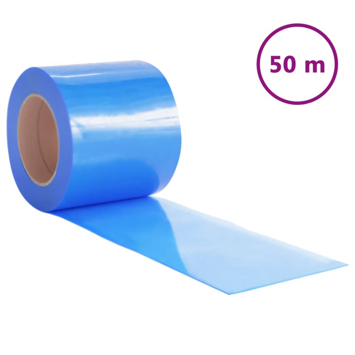 The Living Store PVC Deurgordijn - 200 mm x 1.6 mm - Duurzaam - Aanpasbare - Multifunctioneel - Breed toepasbaar - Blauw