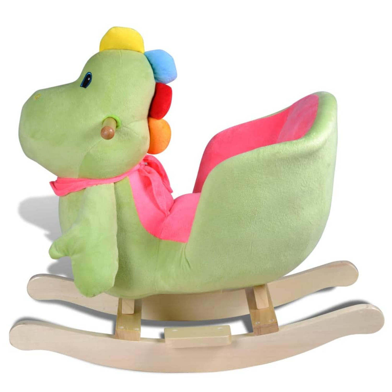 The Living Store Dinosaurus Schommelstoel Babyspeelgoed met Pluche Optimaal Comfort 60x32x54 cm Gesc