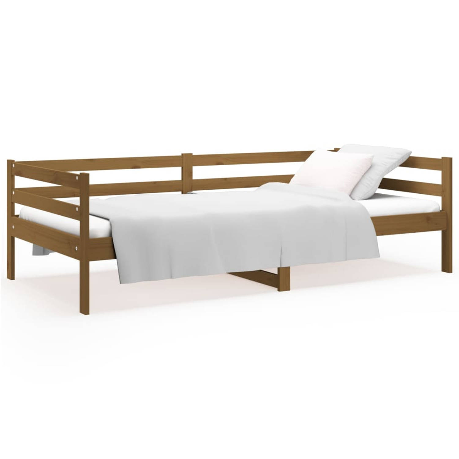 The Living Store Slaapbank 80x200 cm massief grenenhout honingbruin - Slaapbank - Slaapbanken - Bedbank - Bed - Bedframe - Houten Bedframe - Bedbodem - Logeerbed - Slaapmeubel - Le