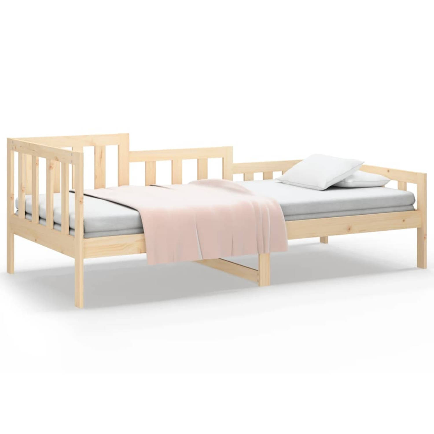 The Living Store Slaapbank 90x200 cm massief grenenhout - Slaapbank - Slaapbanken - Bedbank - Bed - Bedframe - Houten Bedframe - Bedbodem - Logeerbed - Slaapmeubel - Ledikant - Bed